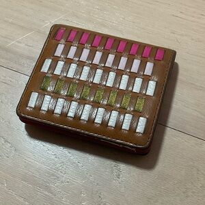 Brown Fossil Wallet with Pink and Green Accents (Damaged)